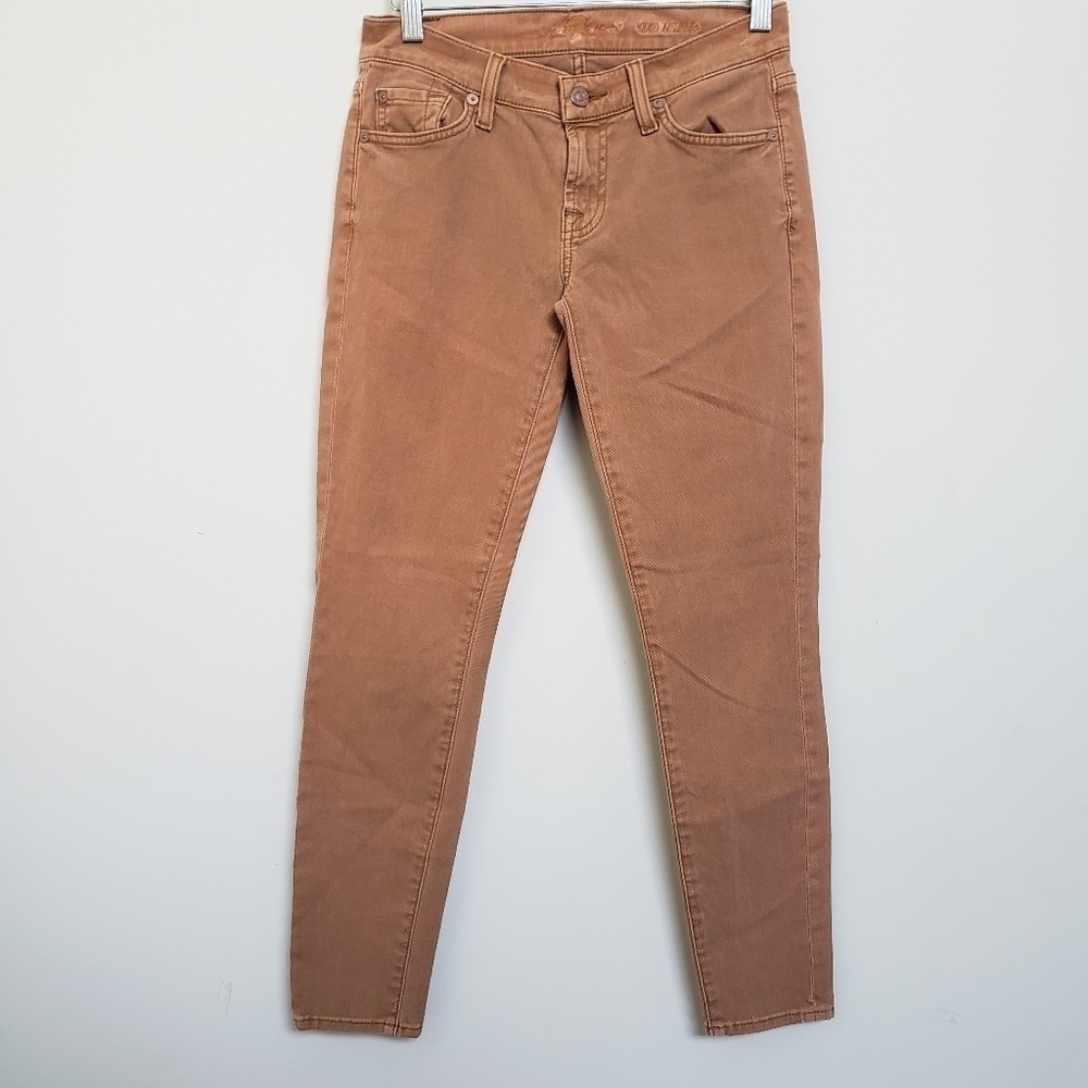 7 FOR ALL MANKIND Goldish Orange Skinny Jeans